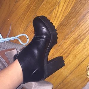 Black heeled booties